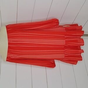 NWT Copper Key small red white stripe drop waisted mini dress